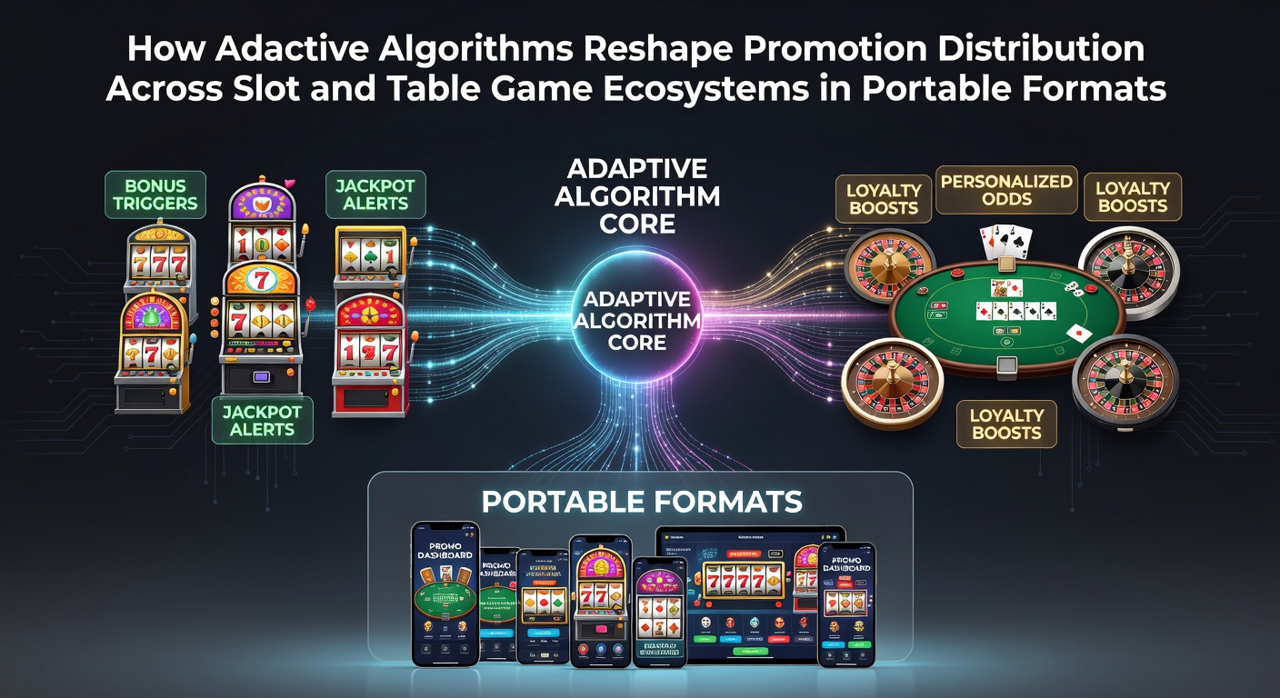 Mobile device displaying adaptive slot promotions and table game interfaces with algorithm-driven bonus offers
