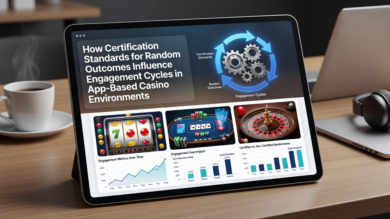 Mobile app interface showing RNG certification badge and session analytics