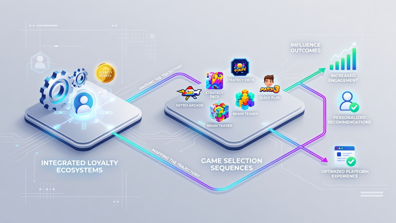 Diagram showing integrated loyalty ecosystem components in browser gaming platforms